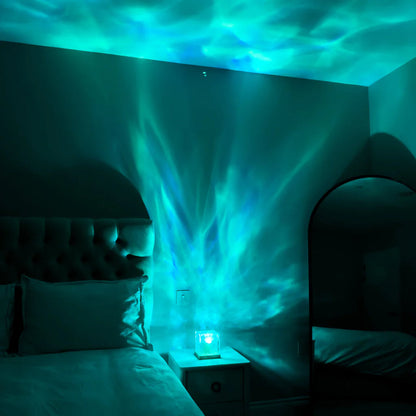 🌊 Aurora Glow™ - 3D Water Ripple Projector Lamp